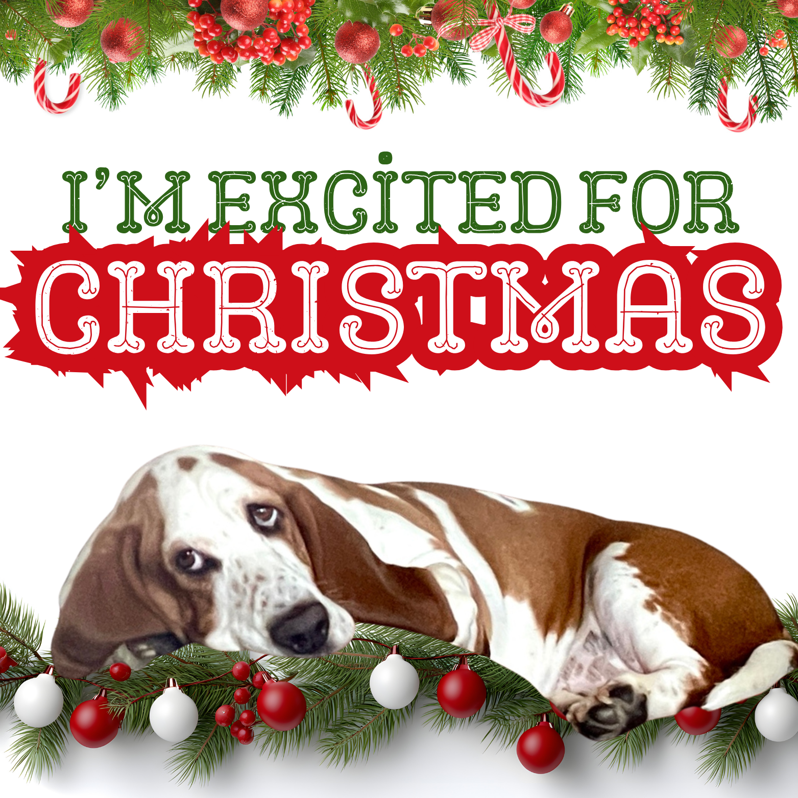 Christmas Basset Hound Magnet