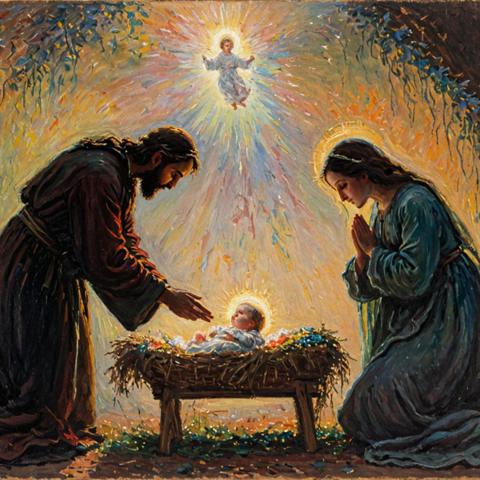 Yellow Jesus Manger Magnet
