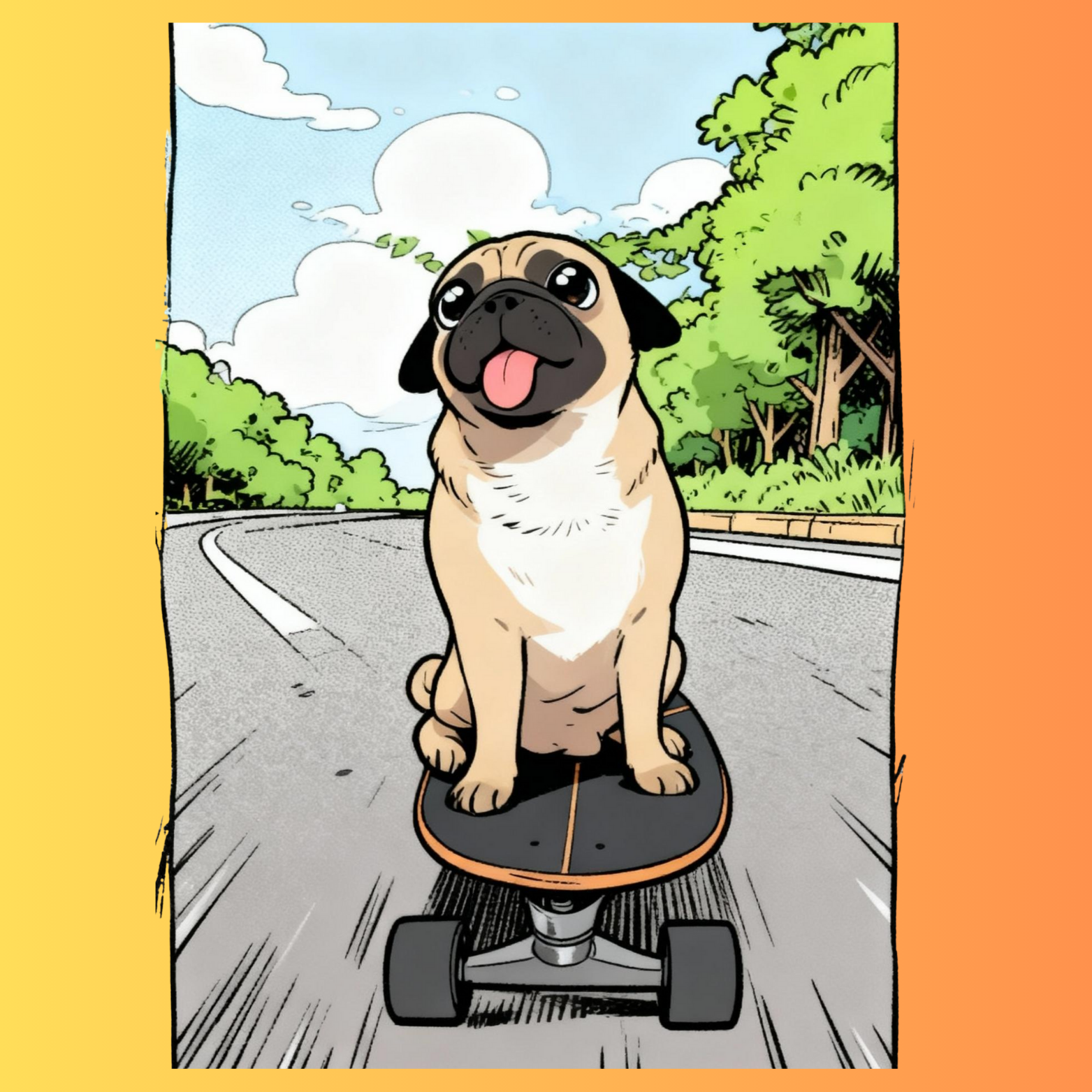 Pug Cartoon Magnet
