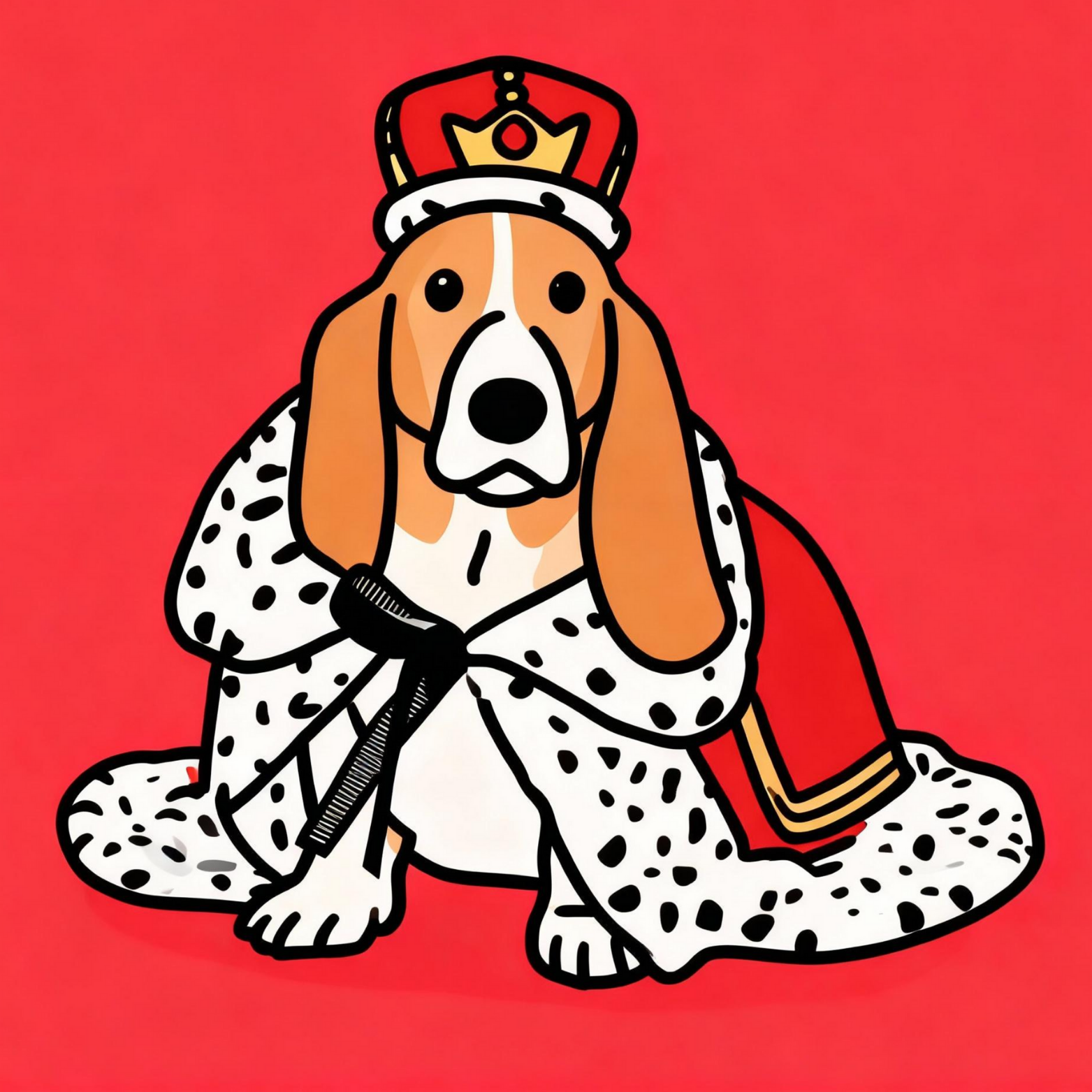 Red Basset Hound Cartoon Magnet