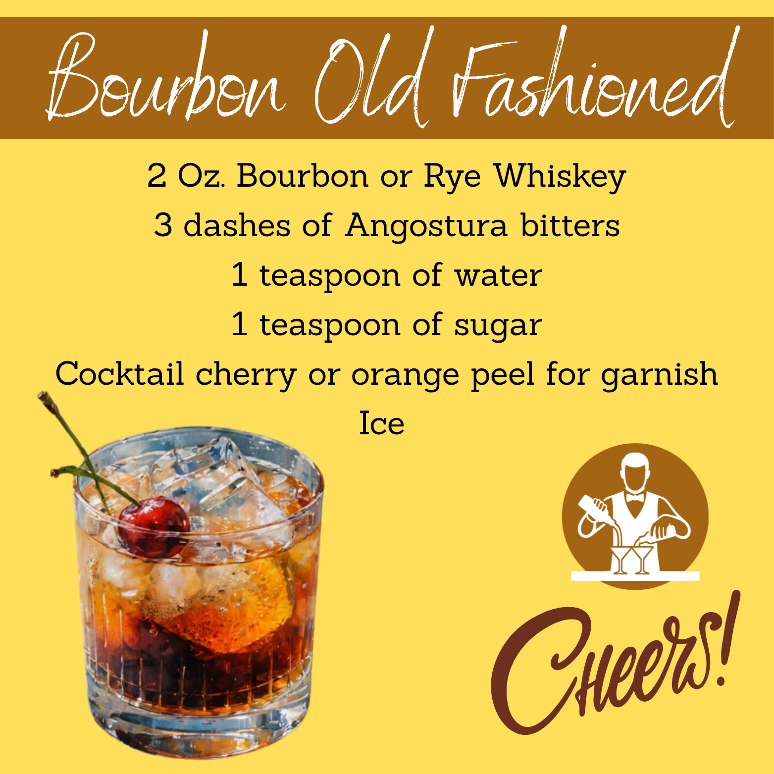 Bourbon Old Fashioned Cocktail Magnet