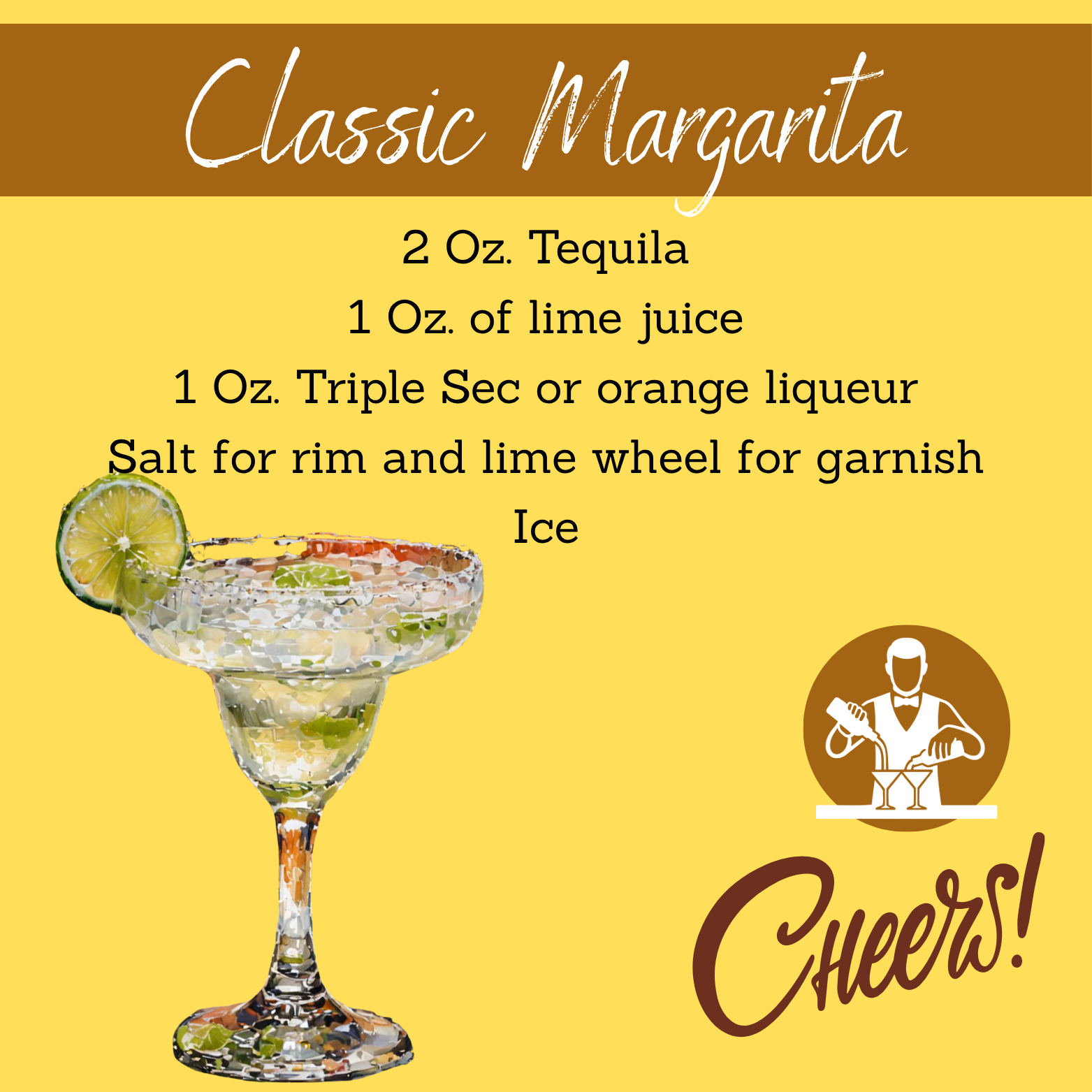 Classic Margarita Cocktail Magnet