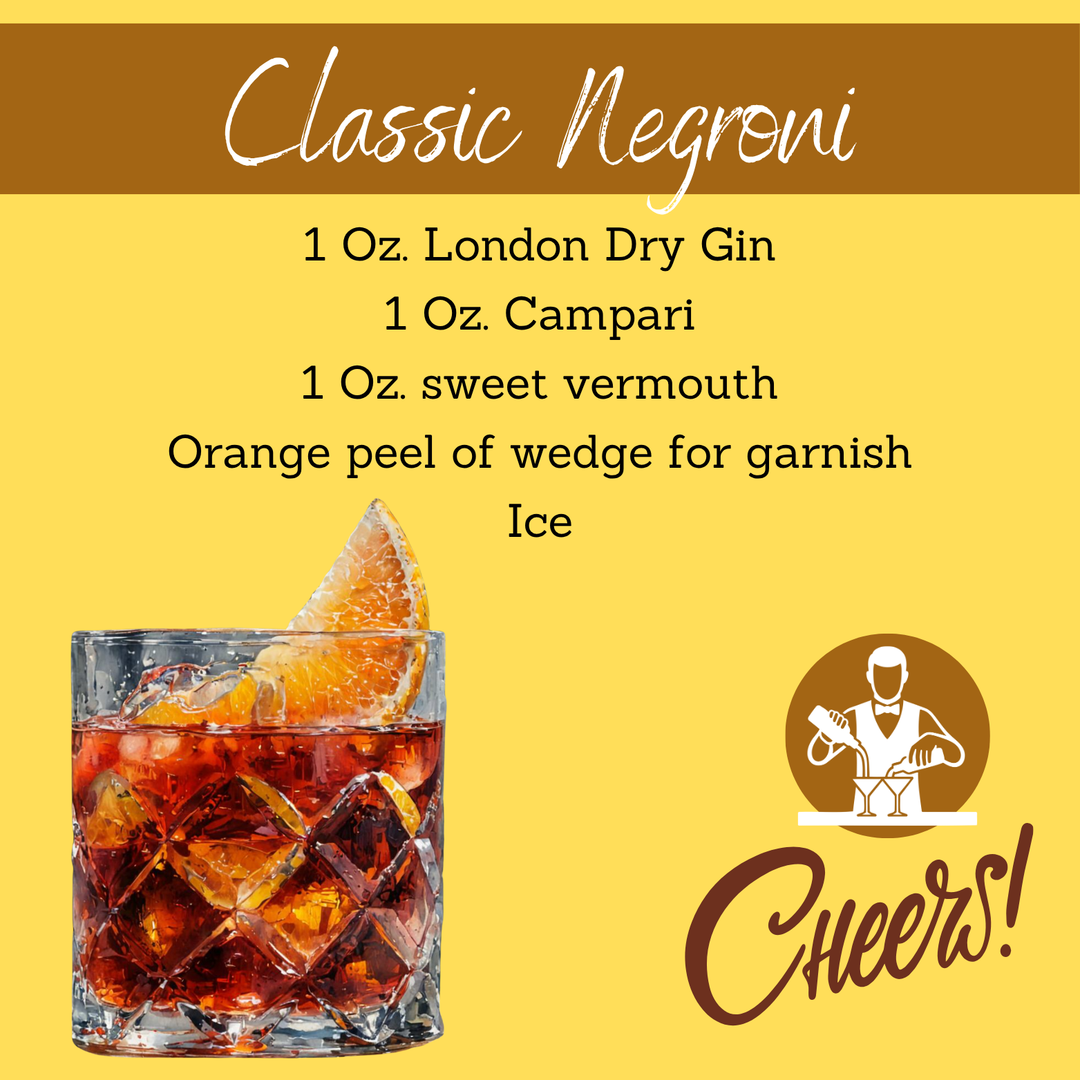 Classic Negroni Cocktail Magnet