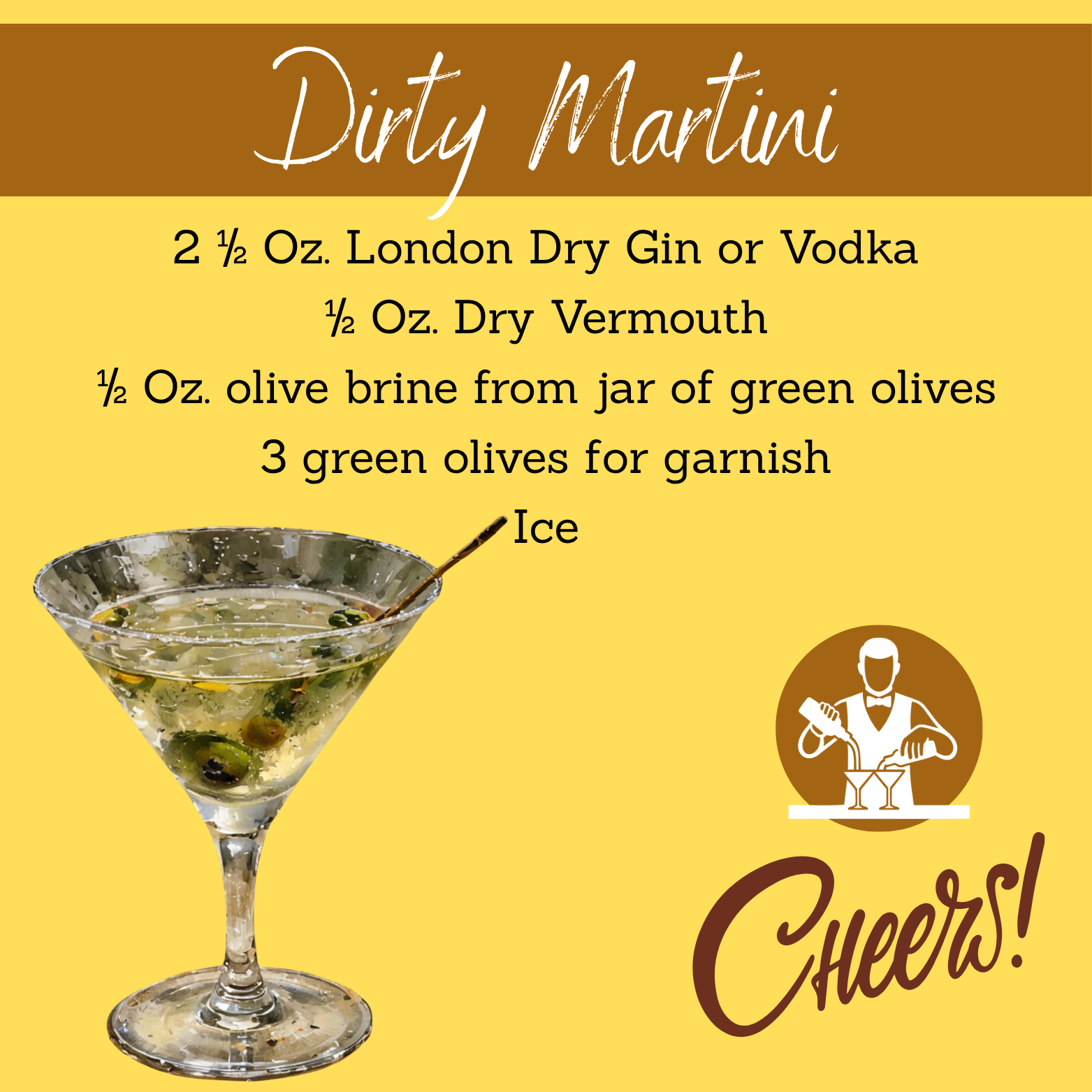 Dirty Martini Cocktail Magnet