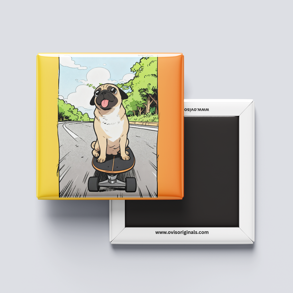 Pug Cartoon Magnet