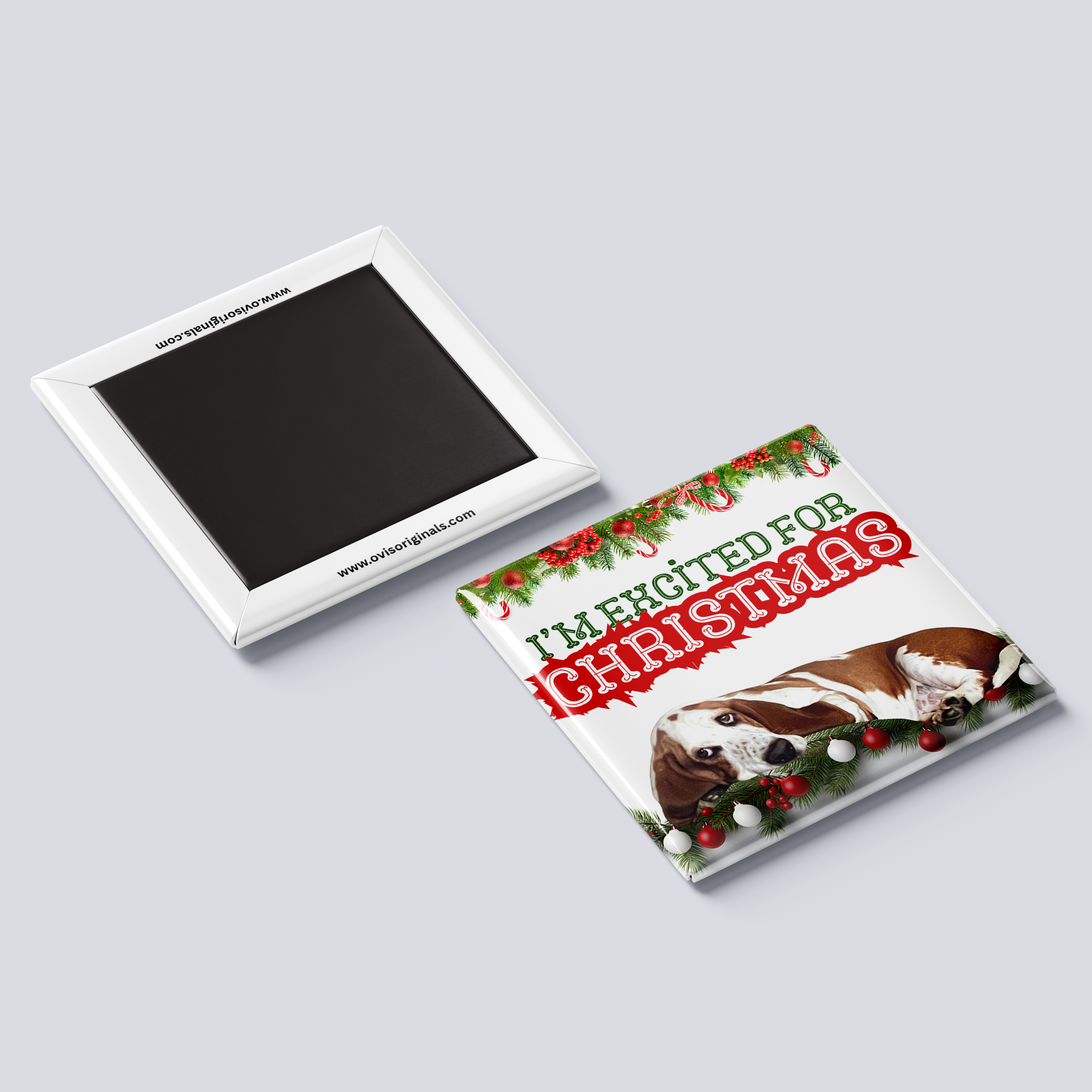 Christmas Basset Hound Magnet