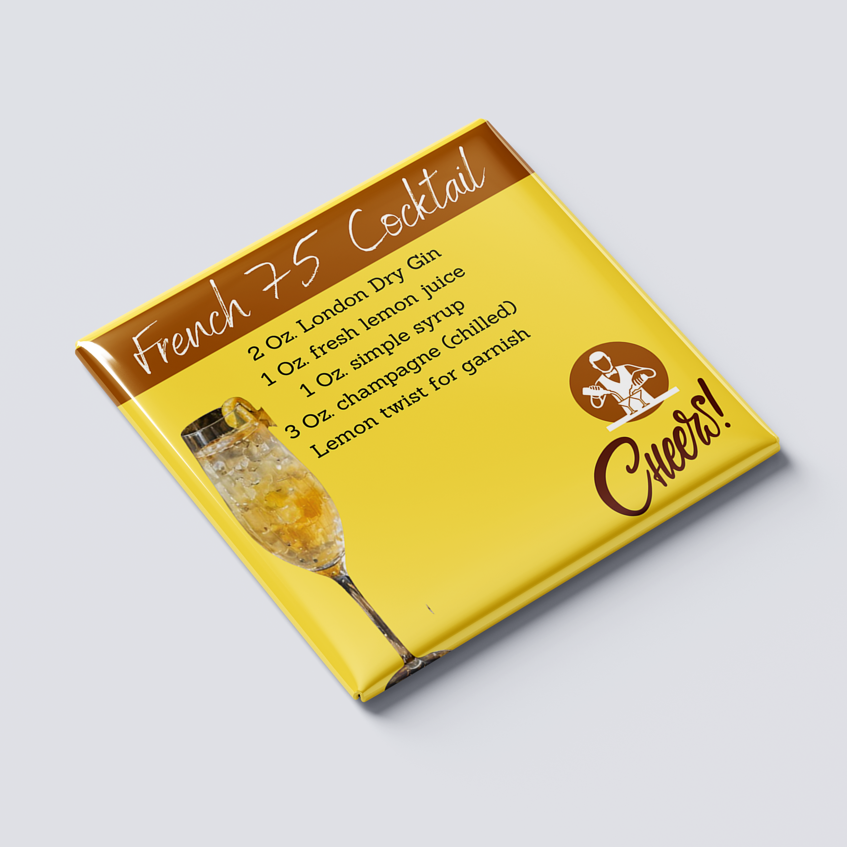 French 75 Cocktail Magnet