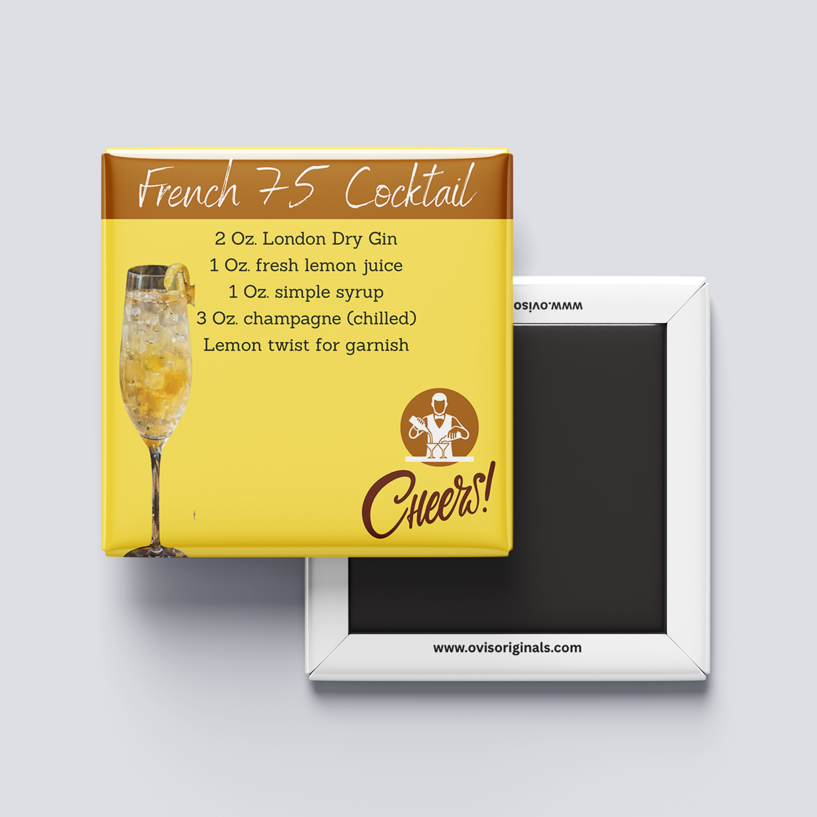 French 75 Cocktail Magnet