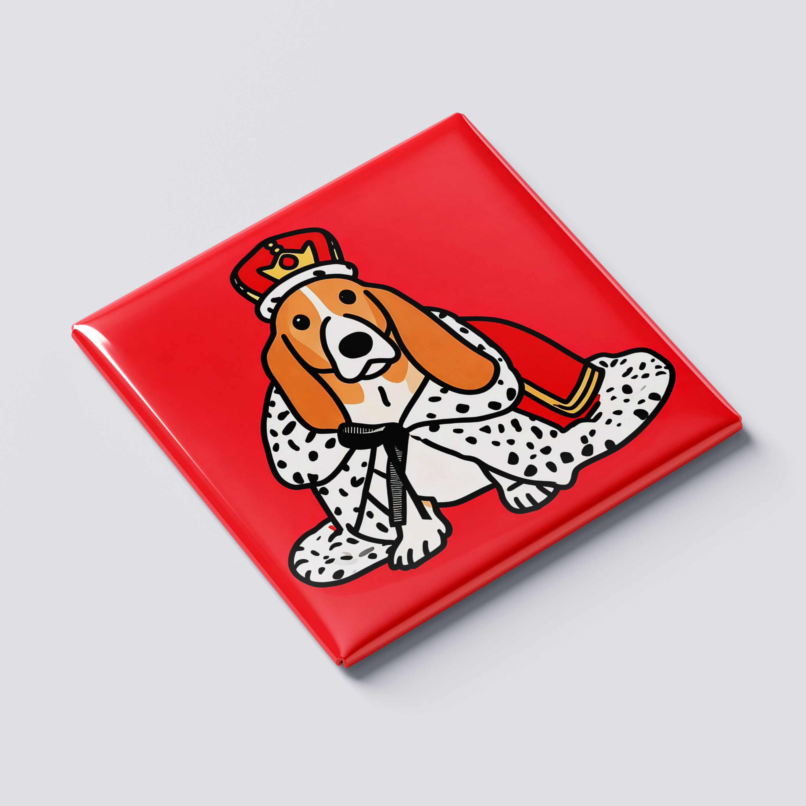 Red Basset Hound Cartoon Magnet