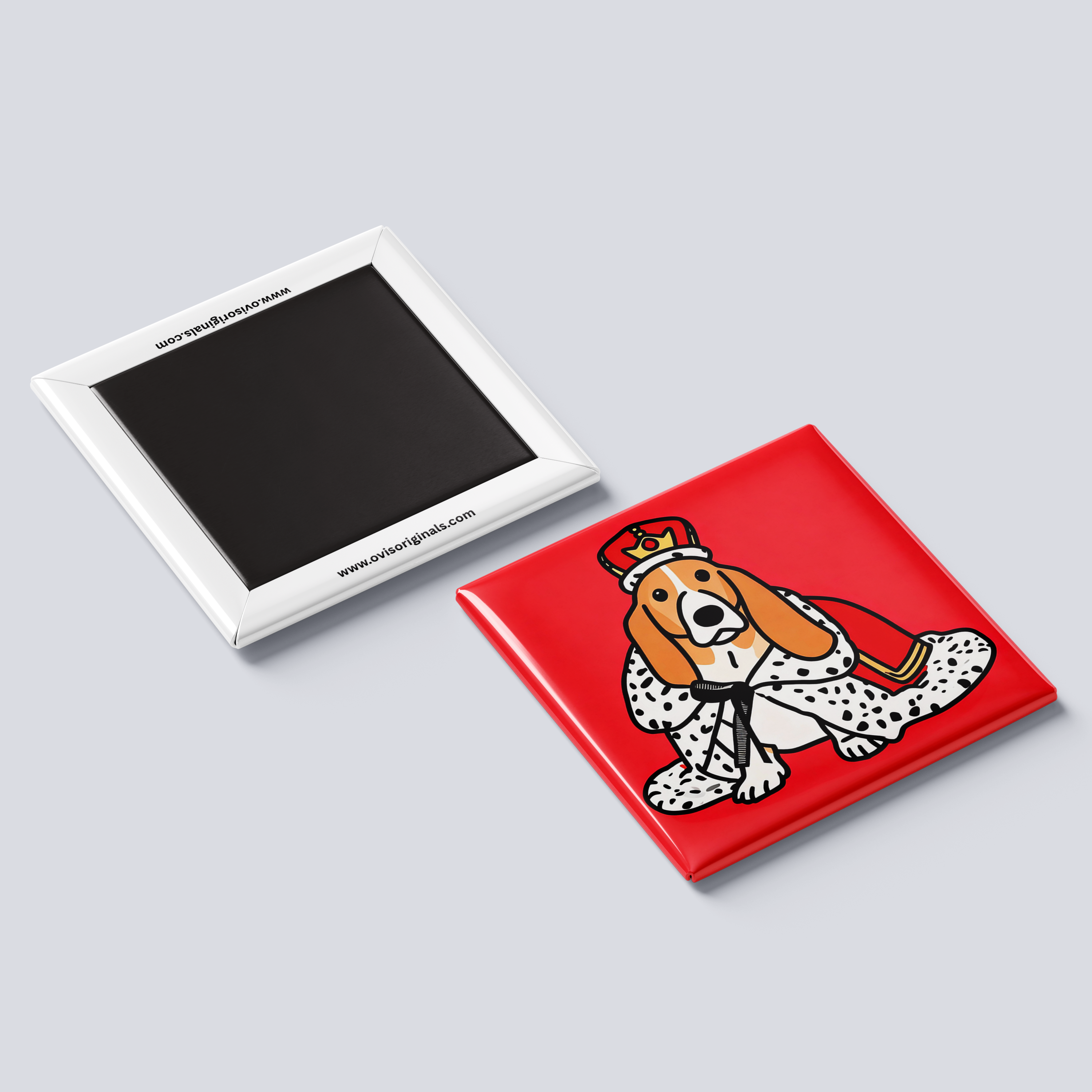 Red Basset Hound Cartoon Magnet