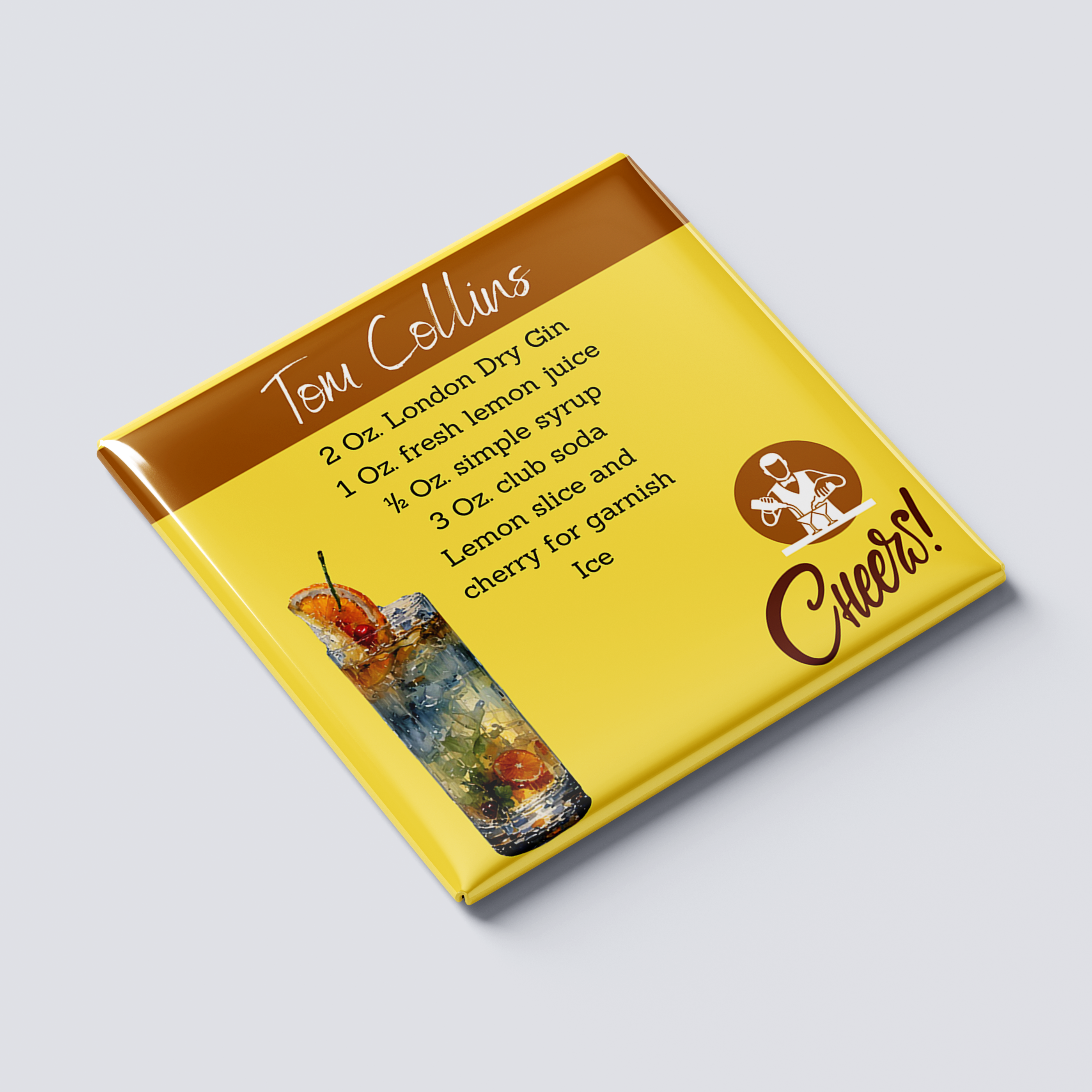Tom Collins Cocktail Magnet