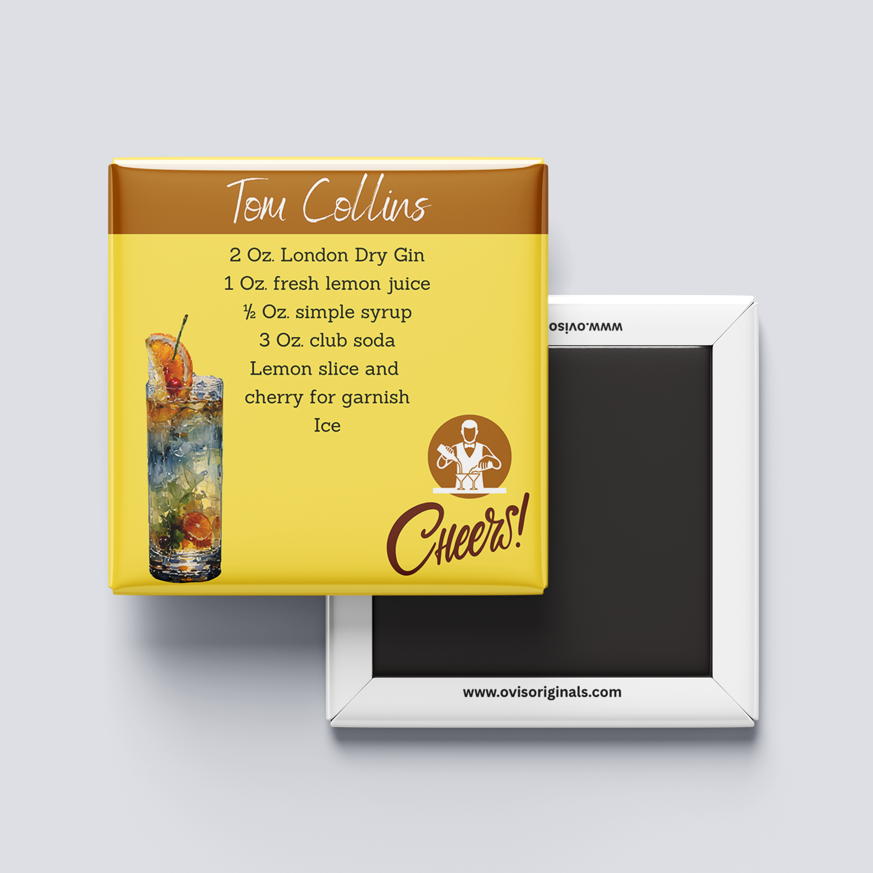 Tom Collins Cocktail Magnet