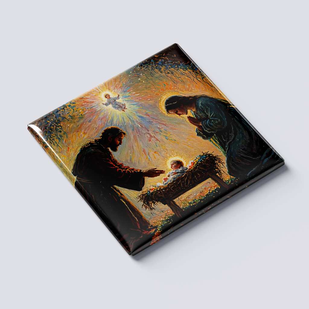 Yellow Jesus Manger Magnet
