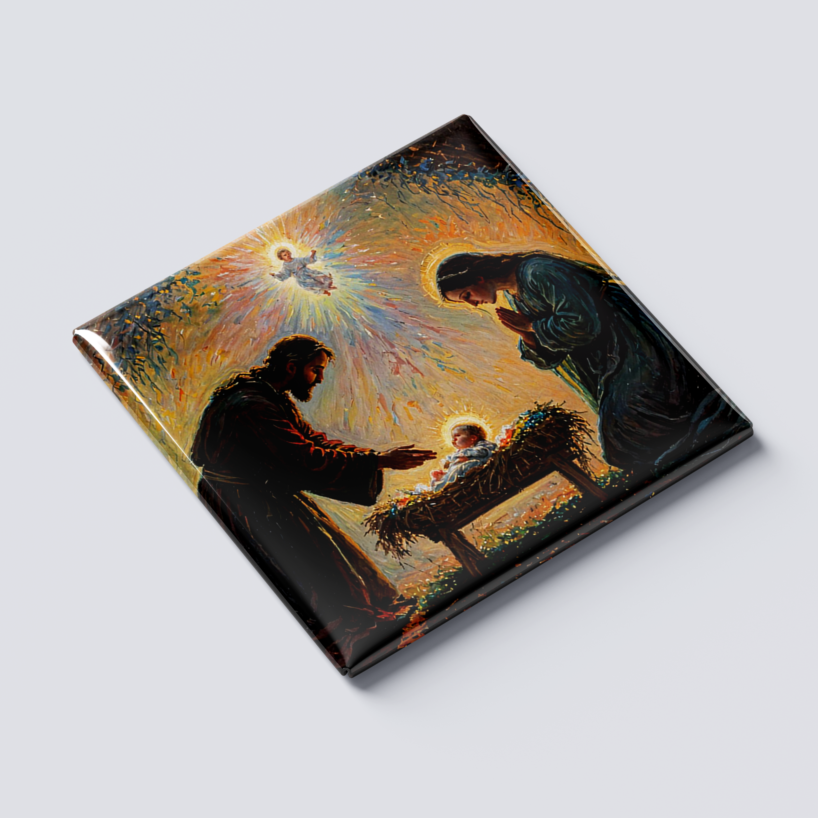 Yellow Jesus Manger Magnet