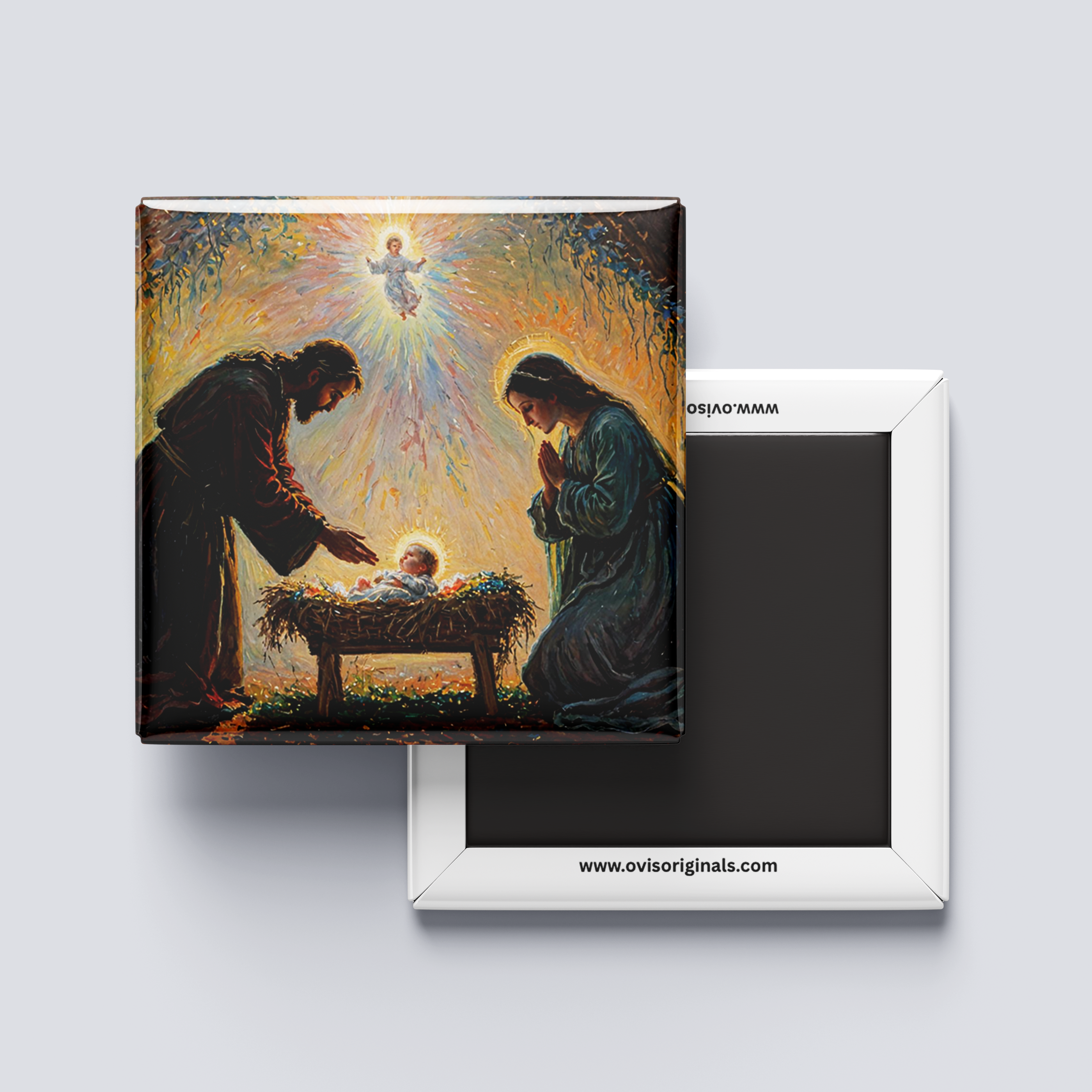 Yellow Jesus Manger Magnet